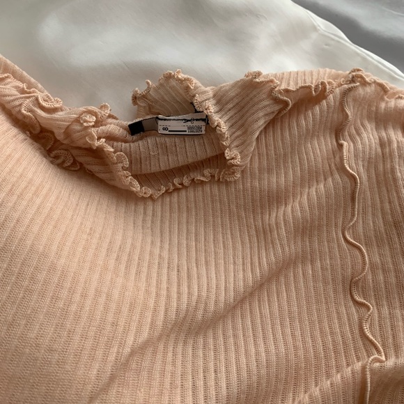 Coral See Through Long Sleeve Top - Picture 3 of 4